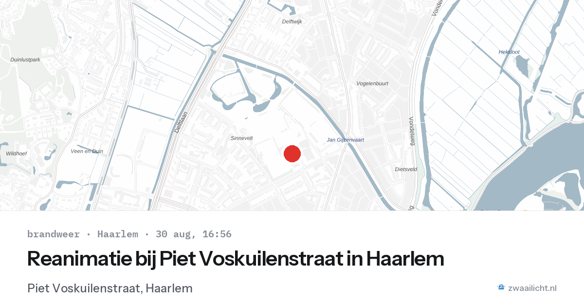 Reanimatie bij Piet Voskuilenstraat in Haarlem — 30 aug 2026