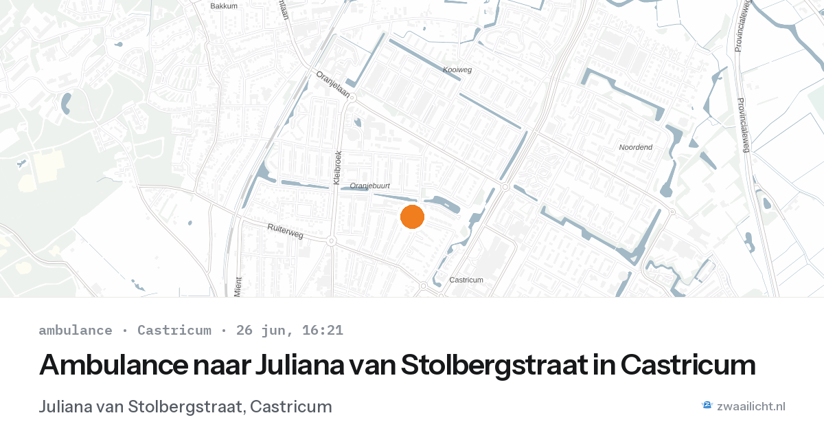 Ambulance naar Juliana van Stolbergstraat in Castricum — 26 jun 2026