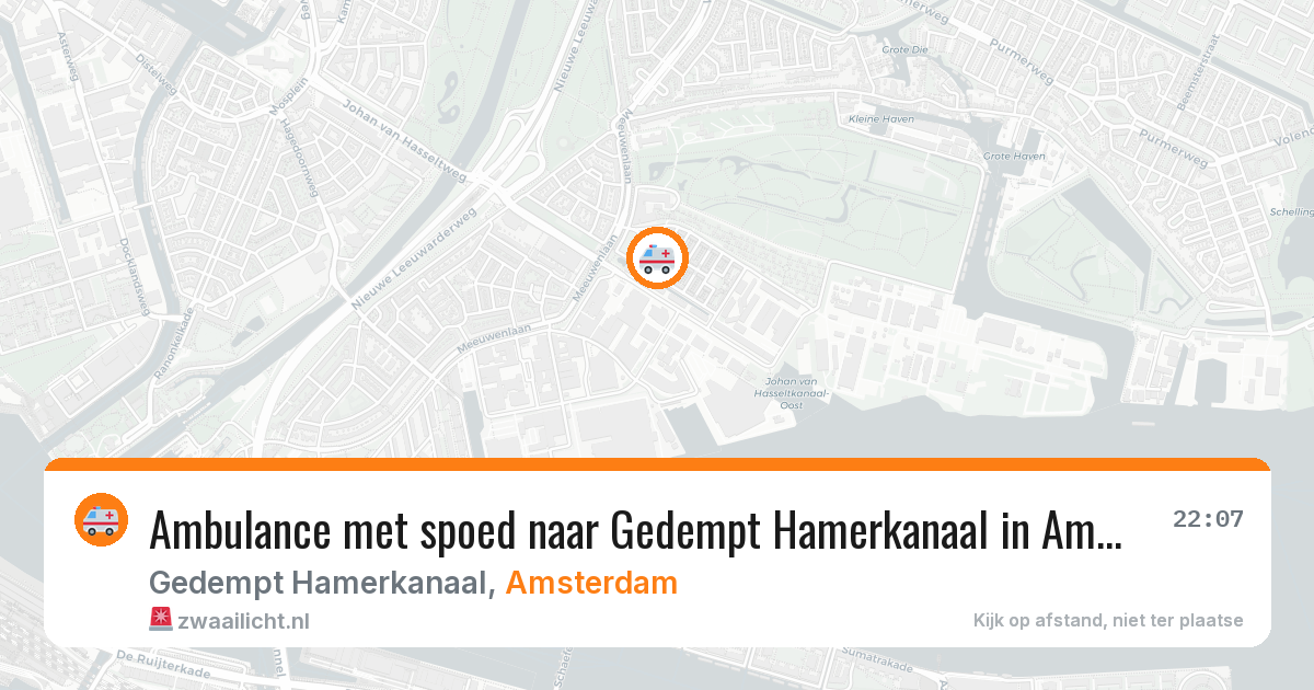 Ambulance met spoed naar Gedempt Hamerkanaal in Amsterdam — 29 mrt 2026