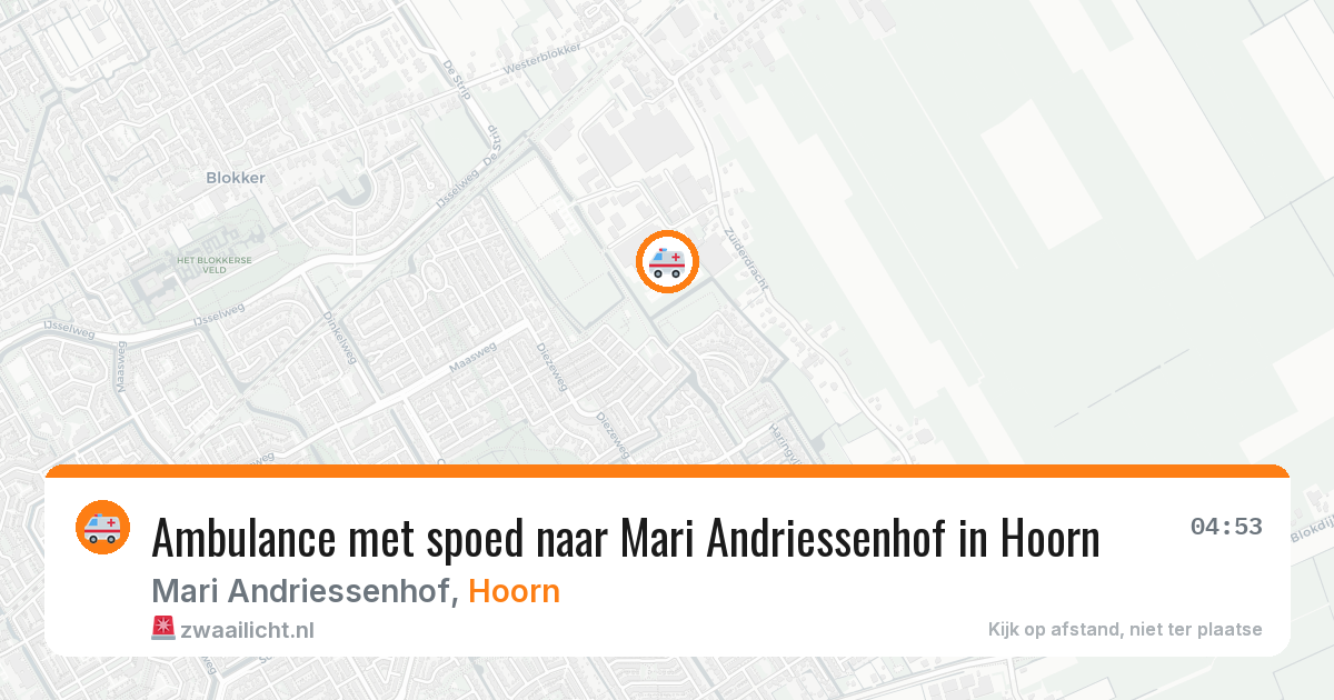 Ambulance met spoed naar Mari Andriessenhof in Hoorn — 16 apr 2026
