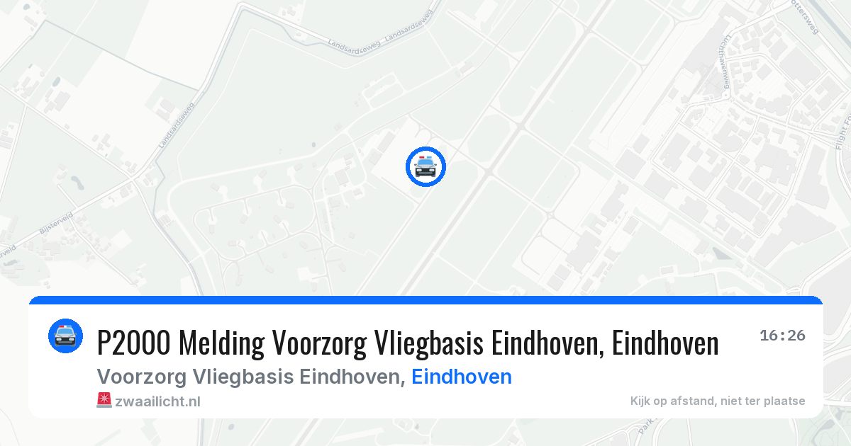 P2000 Melding Voorzorg Vliegbasis Eindhoven, Eindhoven — 12 mei 2026