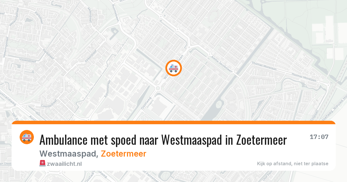 Ambulance met spoed naar Westmaaspad in Zoetermeer — 17 jun 2026