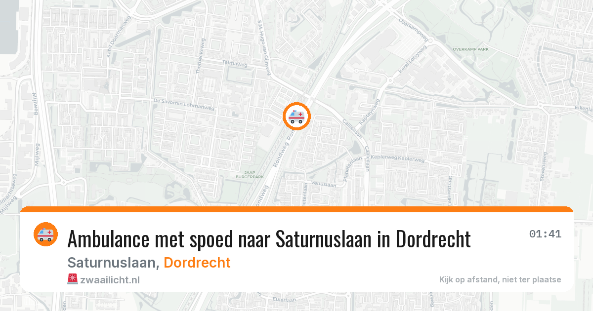 Ambulance met spoed naar Saturnuslaan in Dordrecht — 14 mei 2026