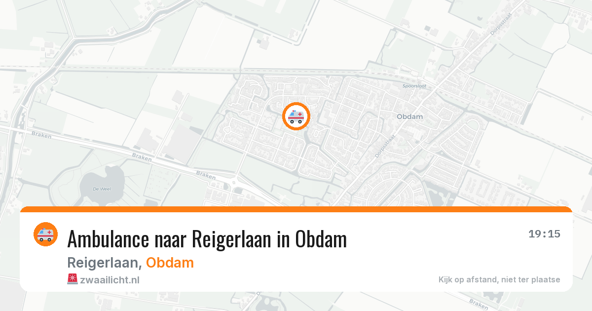 Ambulance naar Reigerlaan in Obdam — 23 jul 2026