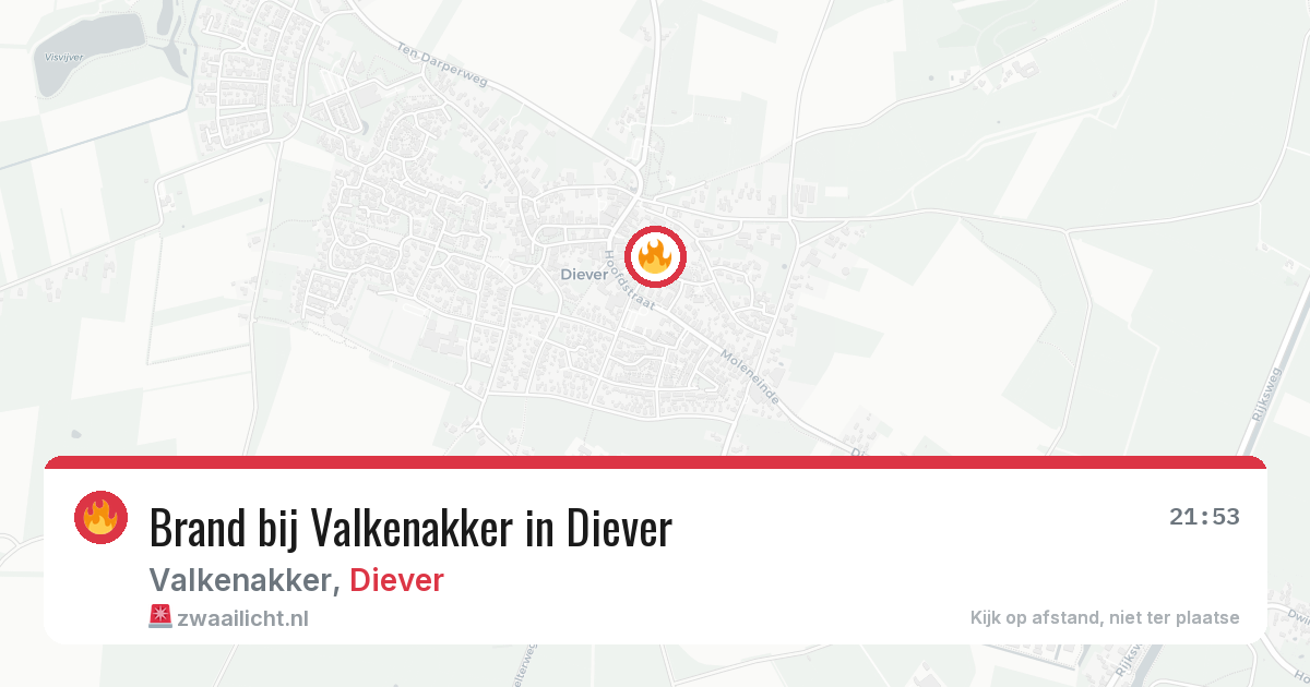 Brand bij Valkenakker in Diever — 16 feb 2026