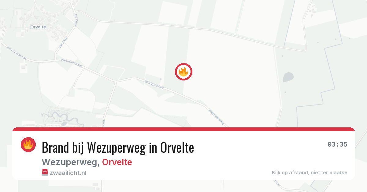 Brand bij Wezuperweg in Orvelte — 20 jun 2026