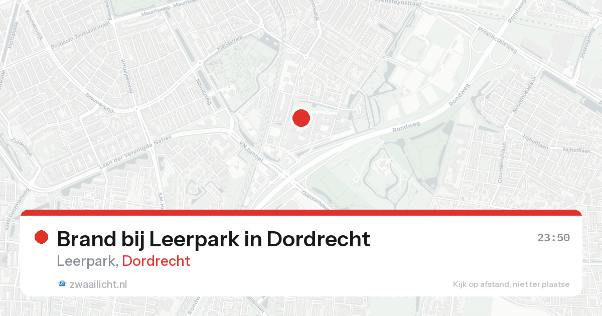Brand bij Leerpark in Dordrecht — 21 aug 2026