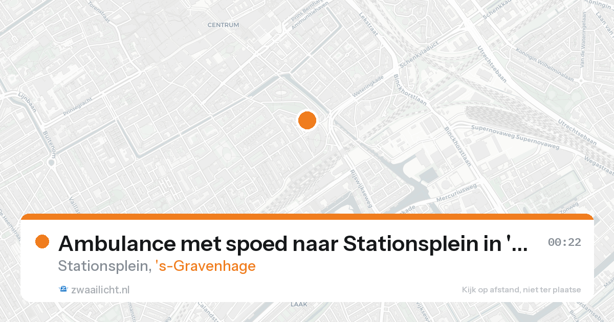 Ambulance met spoed naar Stationsplein in 's-Gravenhage — 19 aug 2026