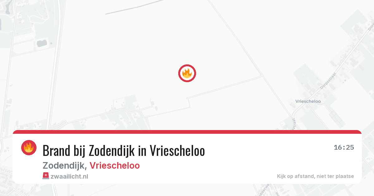 Brand bij Zodendijk in Vriescheloo — 29 jul 2026