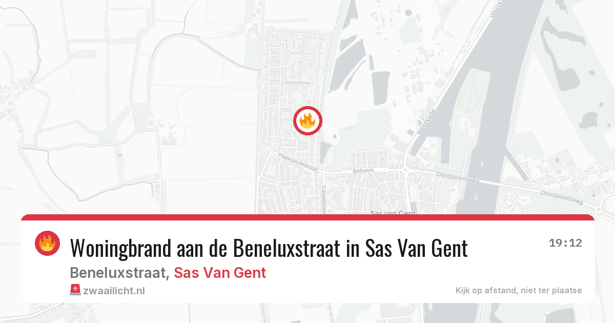 Woningbrand aan de Beneluxstraat in Sas Van Gent — 17 jul 2026