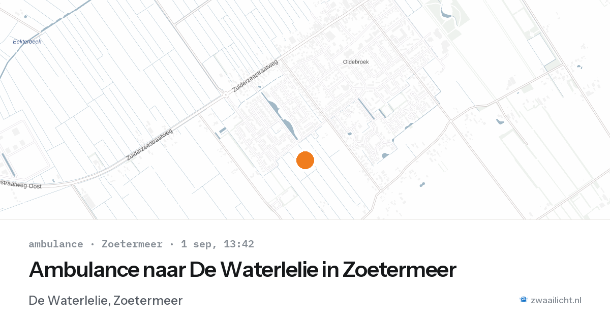 Ambulance naar De Waterlelie in Zoetermeer — 1 sep 2026