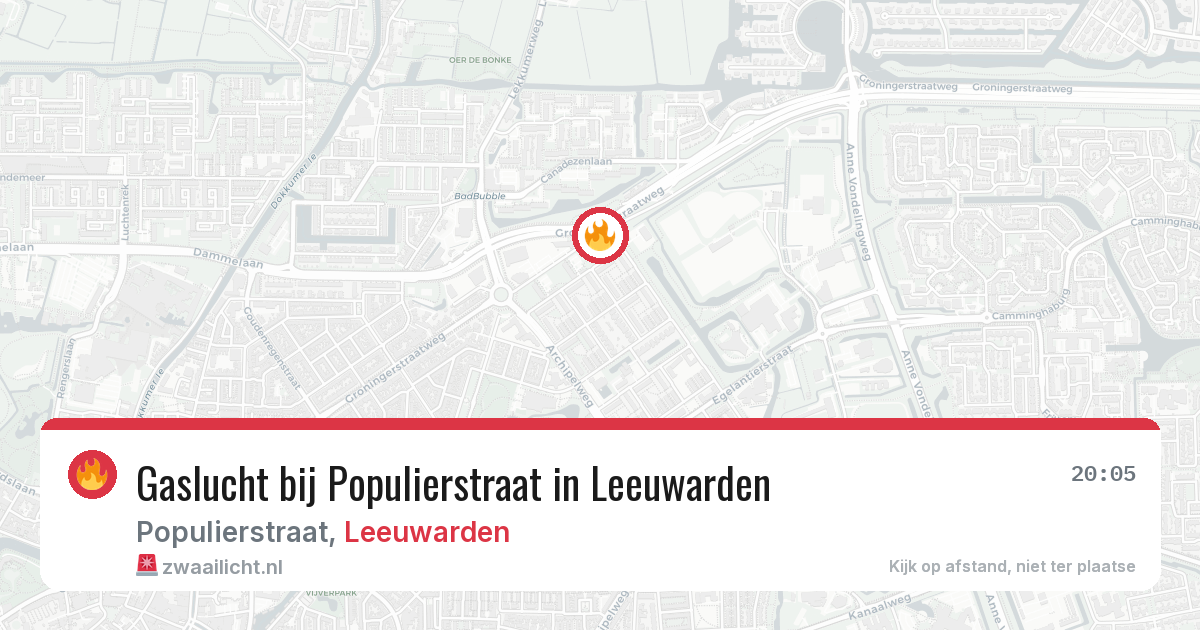 Gaslucht bij Populierstraat in Leeuwarden — 18 mrt 2026