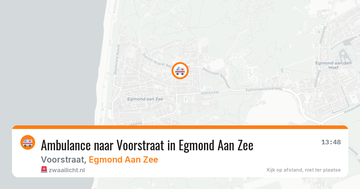 Ambulance naar Voorstraat in Egmond Aan Zee — 13 aug 2026