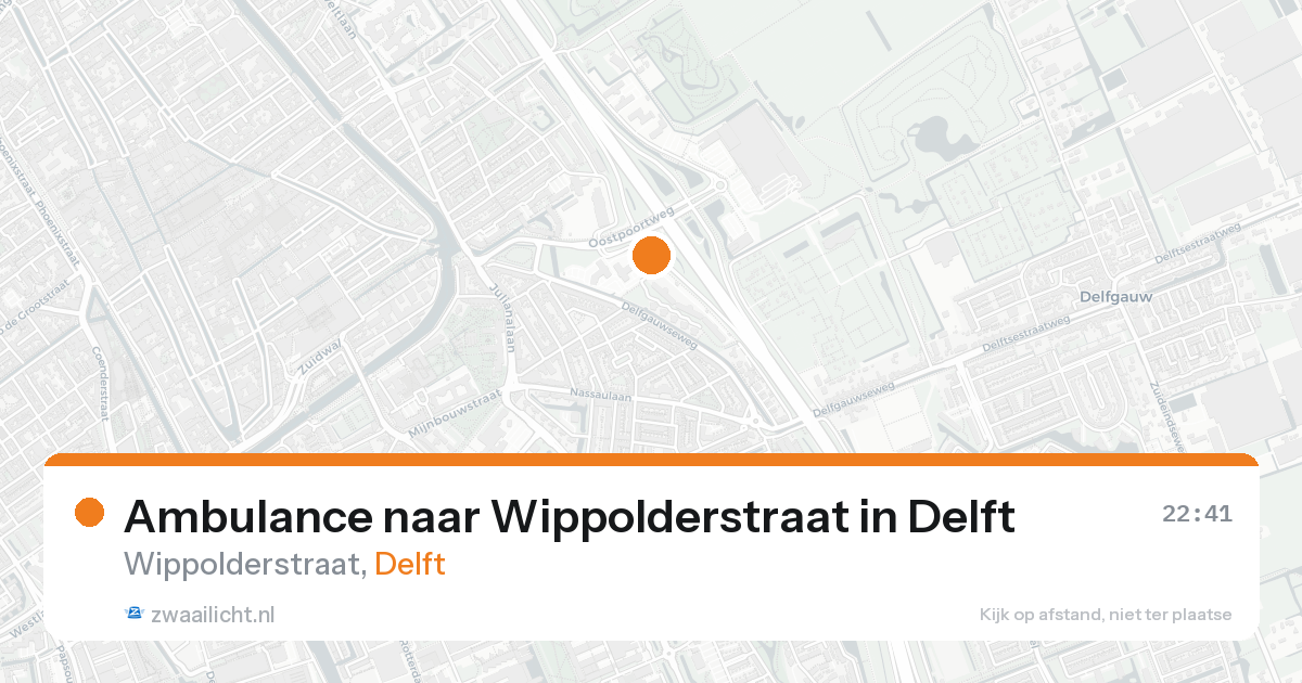 Ambulance naar Wippolderstraat in Delft — 25 aug 2026