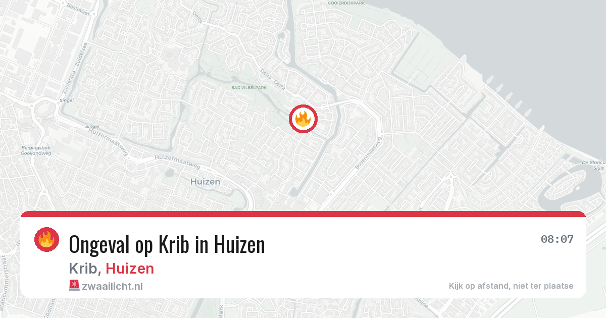 Ongeval op Krib in Huizen — 18 mrt 2026