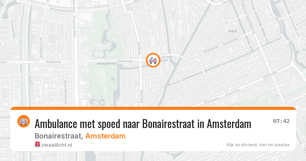 Ambulance met spoed naar Bonairestraat in Amsterdam — 18 jun 2026