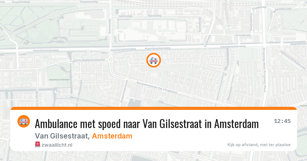 Ambulance met spoed naar Van Gilsestraat in Amsterdam — 19 jul 2026