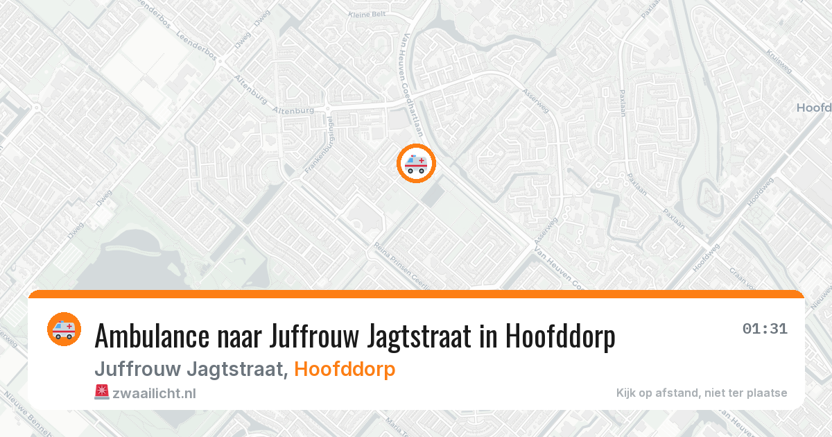 Ambulance naar Juffrouw Jagtstraat in Hoofddorp — 3 aug 2026