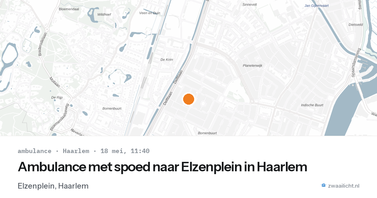 Ambulance met spoed naar Elzenplein in Haarlem — 18 mei 2026