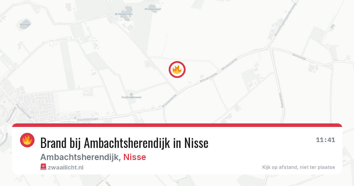 Brand bij Ambachtsherendijk in Nisse — 7 jun 2026