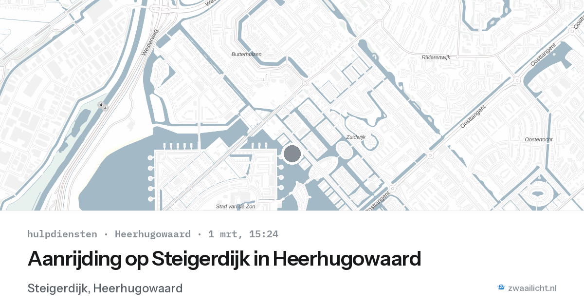 Aanrijding op Steigerdijk in Heerhugowaard — 1 mrt 2026