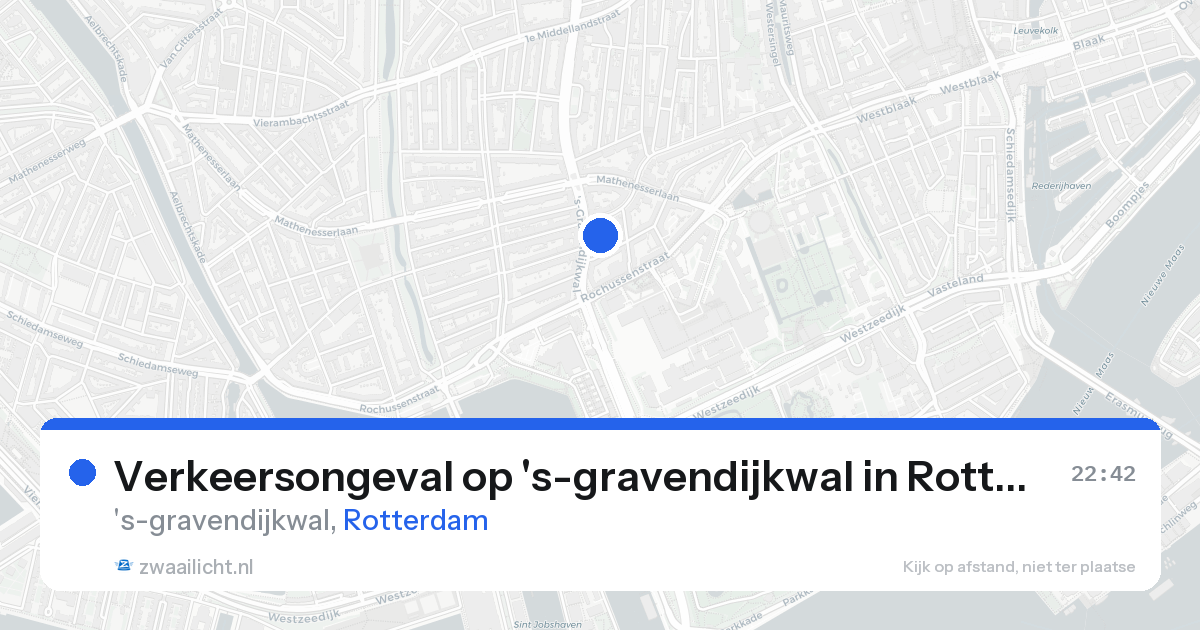 Verkeersongeval op 's-gravendijkwal in Rotterdam — 18 aug 2026