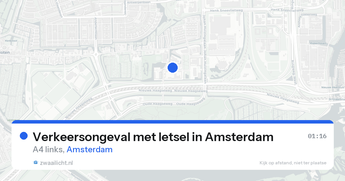 Verkeersongeval met letsel in Amsterdam — 21 aug 2026