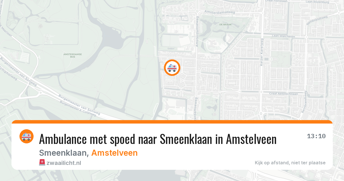 Ambulance met spoed naar Smeenklaan in Amstelveen — 11 apr 2026
