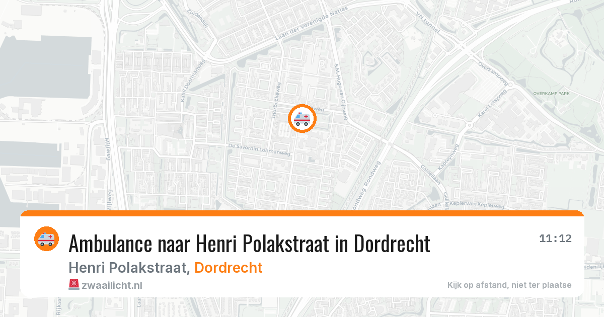 Ambulance naar Henri Polakstraat in Dordrecht — 3 jun 2026