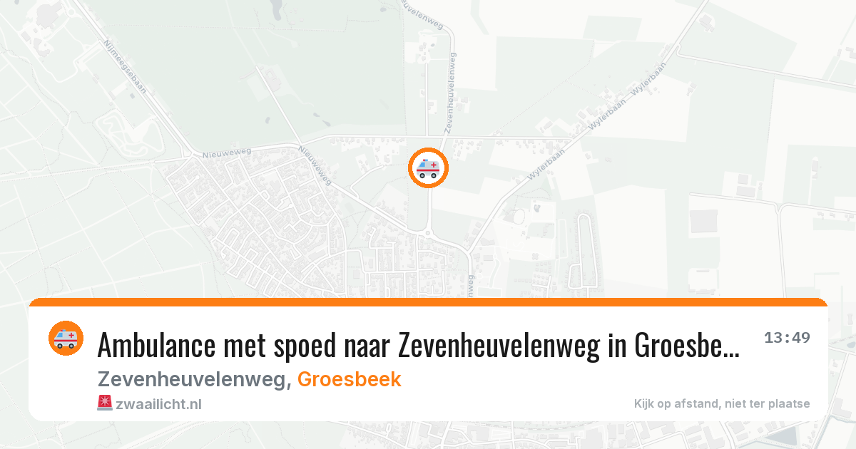 Ambulance met spoed naar Zevenheuvelenweg in Groesbeek — 24 mei 2026