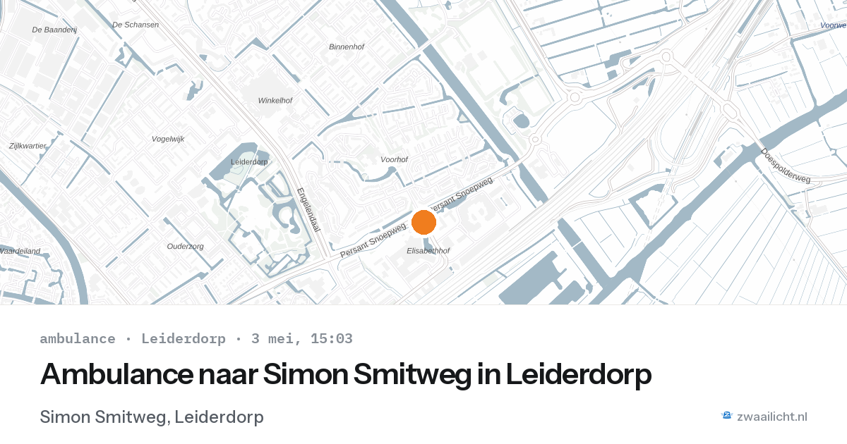 Ambulance naar Simon Smitweg in Leiderdorp — 3 mei 2026