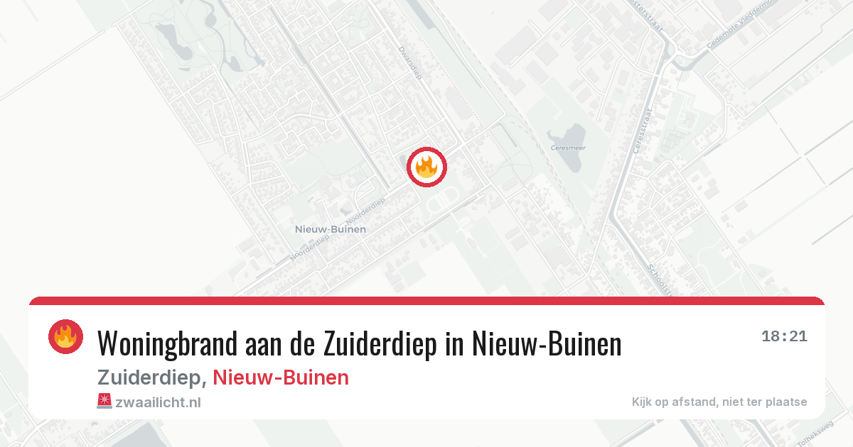 Woningbrand aan de Zuiderdiep in Nieuw-Buinen — 15 apr 2026