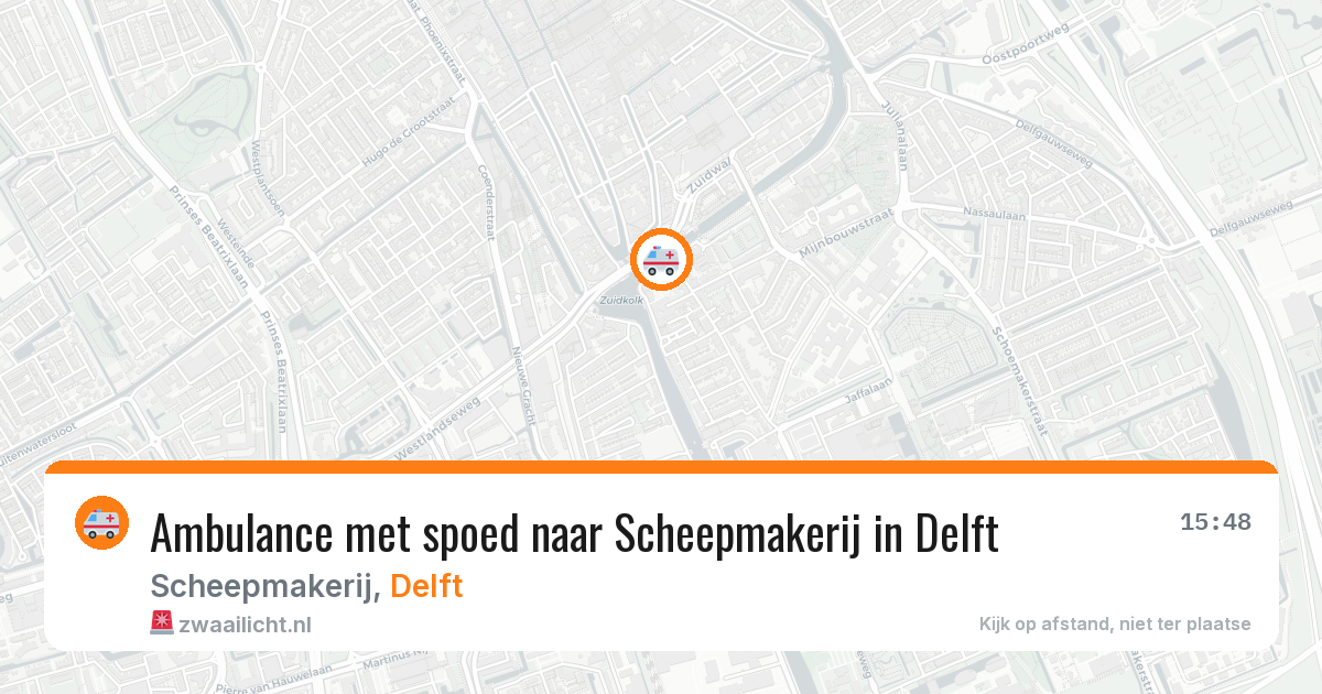 Ambulance met spoed naar Scheepmakerij in Delft — 1 aug 2026