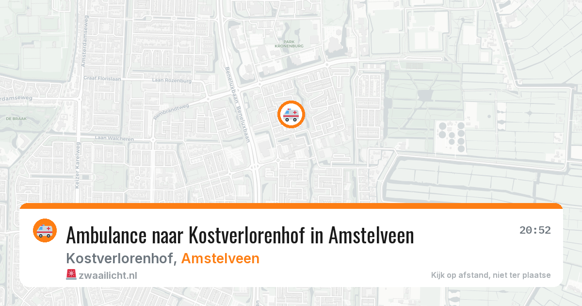 Ambulance naar Kostverlorenhof in Amstelveen — 26 jun 2026