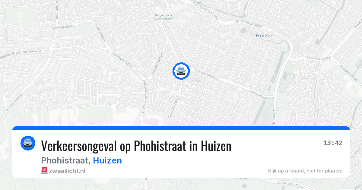 Verkeersongeval op Phohistraat in Huizen — 15 mei 2026