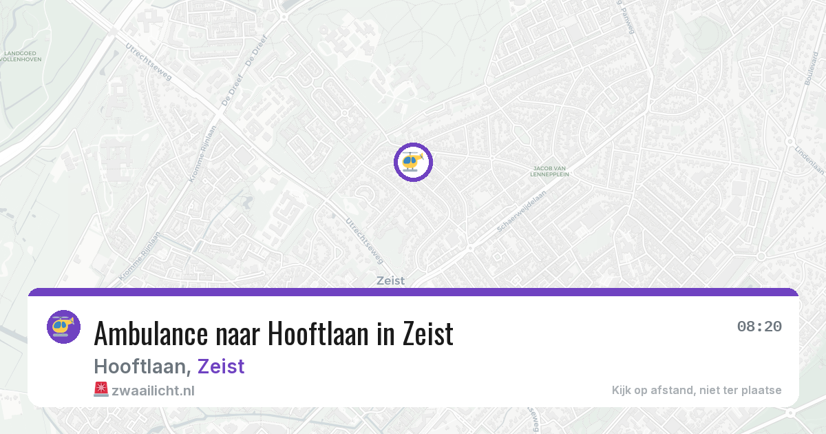 Ambulance naar Hooftlaan in Zeist — 12 mrt 2026