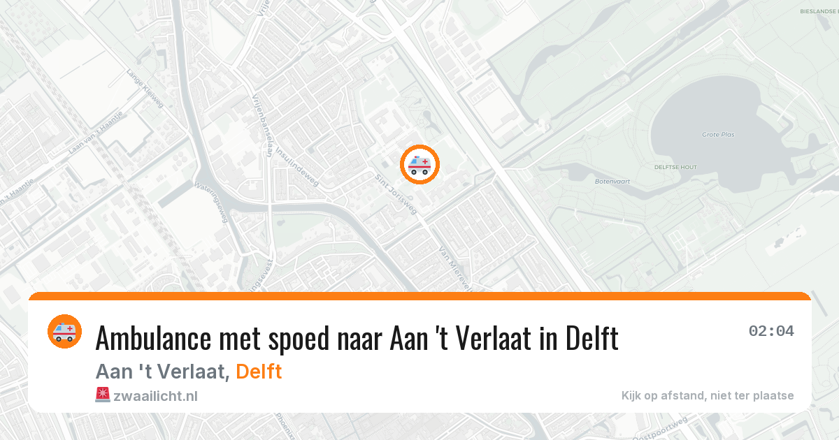 Ambulance met spoed naar Aan 't Verlaat in Delft — 25 apr 2026