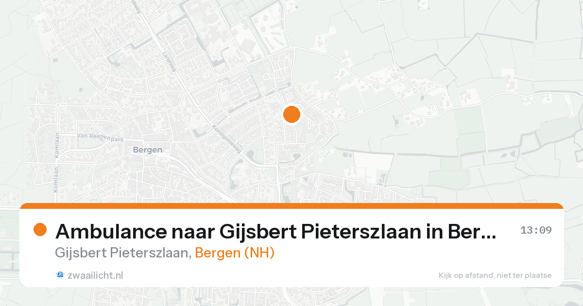 Ambulance naar Gijsbert Pieterszlaan in Bergen (NH) — 20 aug 2026
