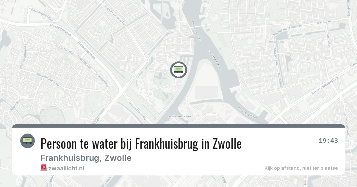Persoon te water bij Frankhuisbrug in Zwolle — 1 jul 2026