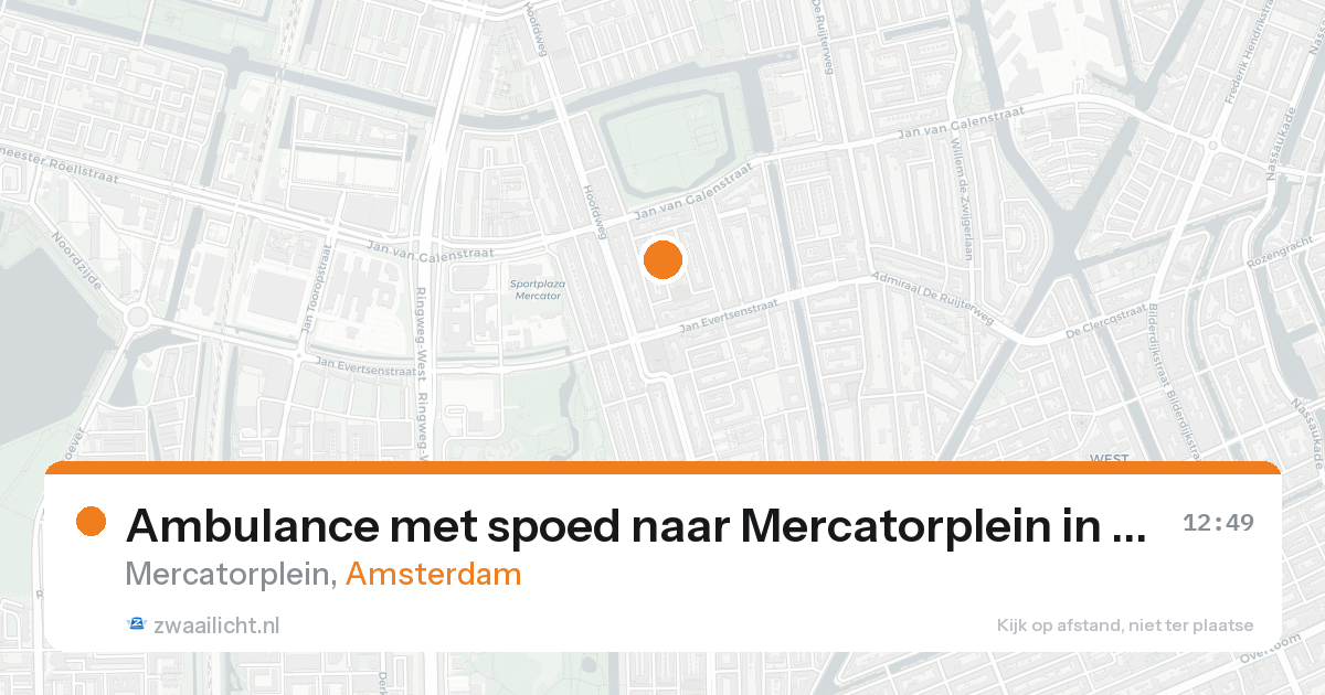 Ambulance met spoed naar Mercatorplein in Amsterdam — 17 aug 2026