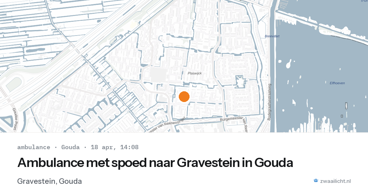 Ambulance met spoed naar Gravestein in Gouda — 18 apr 2026