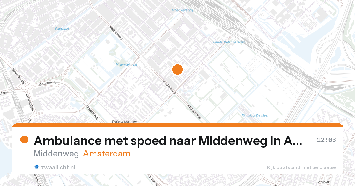 Ambulance met spoed naar Middenweg in Amsterdam — 28 aug 2026