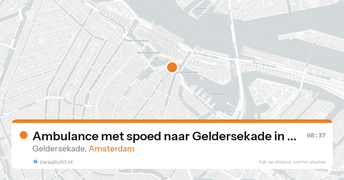 Ambulance met spoed naar Geldersekade in Amsterdam — 20 aug 2026