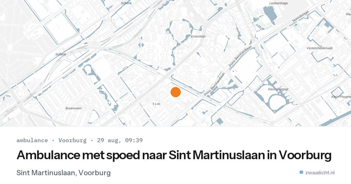 Ambulance met spoed naar Sint Martinuslaan in Voorburg — 29 aug 2026