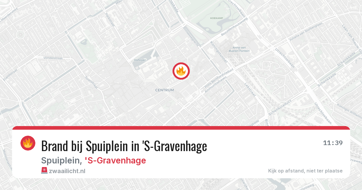 Brand bij Spuiplein in 'S-Gravenhage — 28 mei 2026