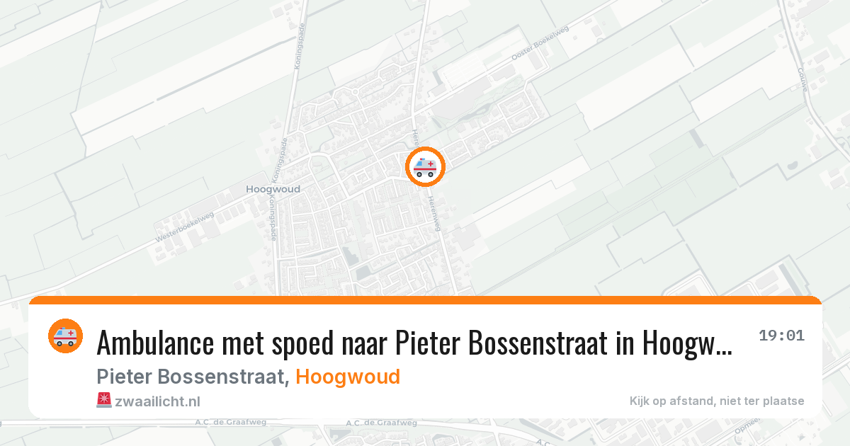 Ambulance met spoed naar Pieter Bossenstraat in Hoogwoud — 18 jan 2026