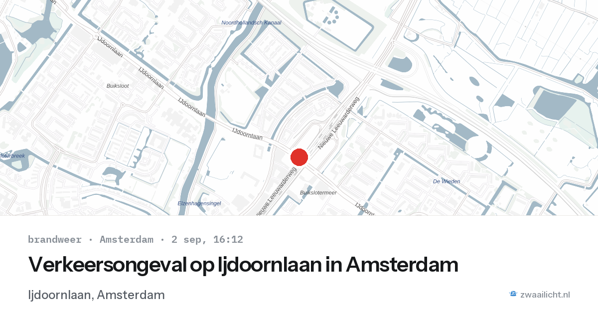 Verkeersongeval op Ijdoornlaan in Amsterdam — 2 sep 2026