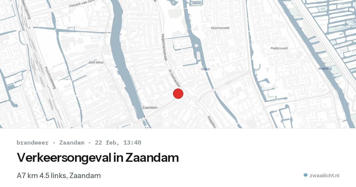 Verkeersongeval in Zaandam — 22 feb 2026