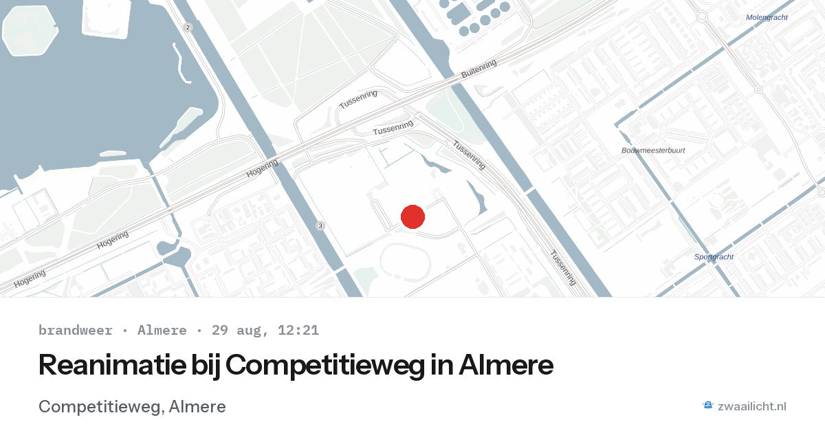 Reanimatie bij Competitieweg in Almere — 29 aug 2026