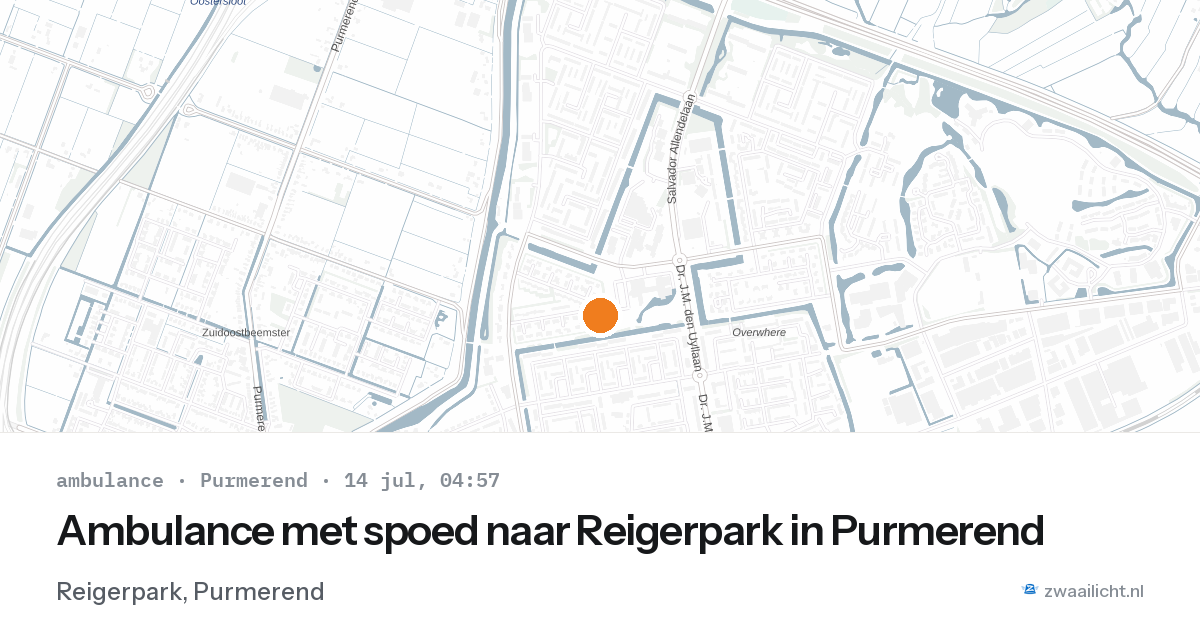 Ambulance met spoed naar Reigerpark in Purmerend — 14 jul 2026